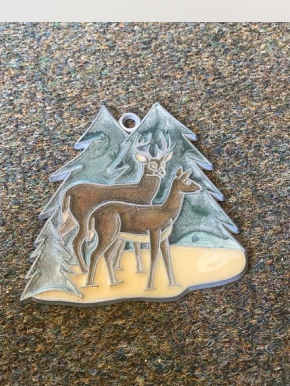 Deer Sun Catcher Ornament in Brown and Green